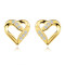 Cercei din aur galben 585 - inimă cu umeri răsuciți, zirconii