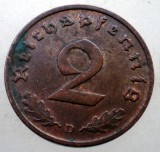 2.615 GERMANIA 2 REICHSPFENNIG 1937 D, Europa, Bronz