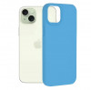 Husa iPhone 15 Plus Silicon Albastru Slim Mat cu Microfibra SoftEdge