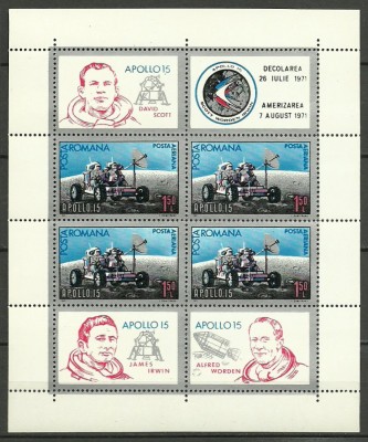 1971 - Apollo 15, bloc neuzat foto