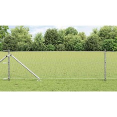 vidaXL &Icirc;ngrădire cu st&acirc;lpi Argintiu 0.6 x 100 m otel acoperit cu PVC 3353441