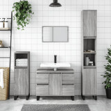 vidaXL Dulap de baie, gri sonoma, 30x30x100 cm, lemn prelucrat