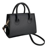 Geanta minimalista, cu doua manere si curea detasabila - Negru