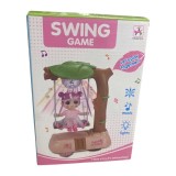 Jucarie Baietel in Leagan cu Baterii, Plastic, 22cm, Miscare si Sunete, Recomandat 3+ ani