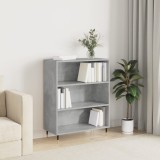 Gossi biblioteca, gri beton, 69,5x32,5x90 cm, lemn compozit