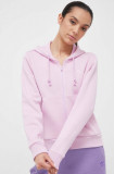 Cumpara ieftin Adidas bluza femei, culoarea roz, cu glugă, cu imprimeu