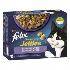 FELIX Sensations selecție de pliculețe în gelatină aromată cu miel, macrou, hering și curcan 12 x 85 g