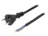 Cablu Alimentare 2x1,5mm2 3m Negru 16A CEE 7/17
