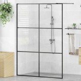 VidaXL Paravan de duș walk-in negru 140x195 cm sticlă ESG transparentă