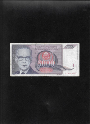 Rar! Iugoslavia Yugoslavia 5000 5.000 dinara dinari 1991 seria6463207 foto