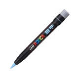 Marker cu varf tip pensula UNI Posca Brush PCF-350,albastru deschis