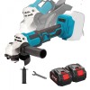 Polizor unghiular electric fara fir, 1000W, motor fara perii, 2 acumulatori, 125mm, Oem
