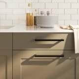 M&acirc;nere de dulap, 10 buc., negru, 224 mm, oțel inoxidabil