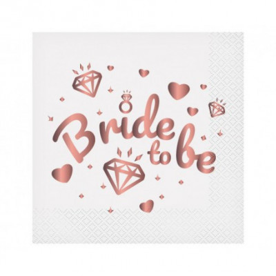 Set 20 servetele party model Bride to be dimensiune 33 x 33 cm foto