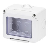 Cadru aparent Gewiss System GW27043, 3 module, IP55, gri, pentru priza / intrerupator