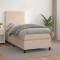 vidaXL Pat box spring cu saltea, cappuccino, 90x200 cm piele ecologică 3142706