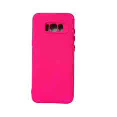 Husa silicon protectie camera cu microfibra Samsung S8 Plus ; S8+ Roz Neon