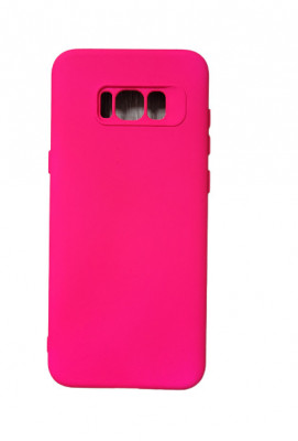Husa silicon protectie camera cu microfibra Samsung S8 Plus ; S8+ Roz Neon foto