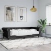 VidaXL Pat de zi cu saltea, negru, 90x200 cm, piele ecologică 3197719