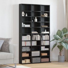 vidaXL Dulap CD-uri, stejar negru, 101x23x177,5 cm, lemn prelucrat