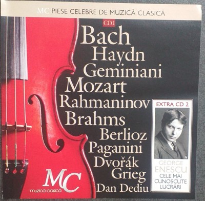 2 CD Bach Haydn Gemianiani Mizart Brahms Berlioz Paganini Dvorak George Enescu foto