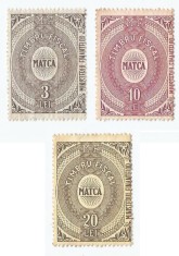 *Romania, lot 1113 cu 3 timbre fiscale generale, 1957, NG