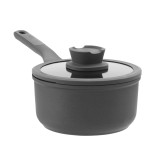 Cumpara ieftin Cratita BergHOFF Stone, 18 cm, 2.1L, capac, maner lung, Aluminiu, Sticla, Negru HighLine Cooking