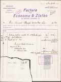 A812 Factură Economu &amp; Zlatko București drogherie coloniale fotografie, 1913, cu un colț defect