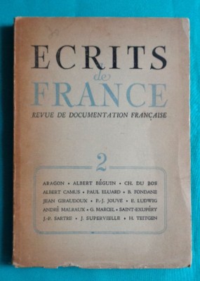 Ecrits de France Nr 2 din 1946 ( Benjamin Fondane Paul Eluard Picasso ) foto