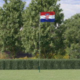 Steag Croatia si stalp din aluminiu, 5,55 m GartenMobel Dekor, vidaXL