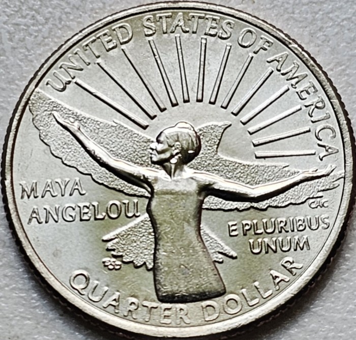 25 cents / quarter dollar 2022 USA, Maya Angelou, Women Quarter Program lit. P