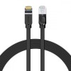 PATCH CORD UTP Baseus Cat6, fire din cupru, flat cable, viteza maxima 1 Gbps, PVC, 8m, negru &quot;PCWL-E01&quot; (timbru verde 0.08 lei) - 6953156217133