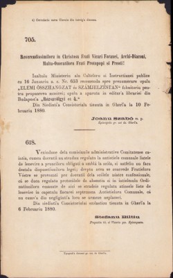 A2636N Circulară a episcopului Gherlei Ioan Sabo 1880 către tot clerul diecezei foto