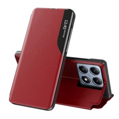 Husa tip carte pentru xiaomi 14t pro - stand view - piele eco, red foto