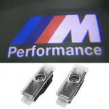 Set 2 Holograme LED cu LOGO BMW M Performance pentru Portiere