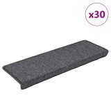 Cumpara ieftin Covorase pentru scari, 30 buc., 65x21x4 cm, gri inchis, cu margini dreptunghiulare