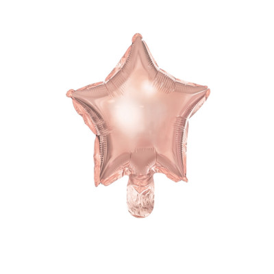 Balon folie in forma de stea, Magic Star, 45cm, roz gold foto