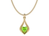 Pandativ din aur galben de 14K in forma de lacrima cu piatra verde