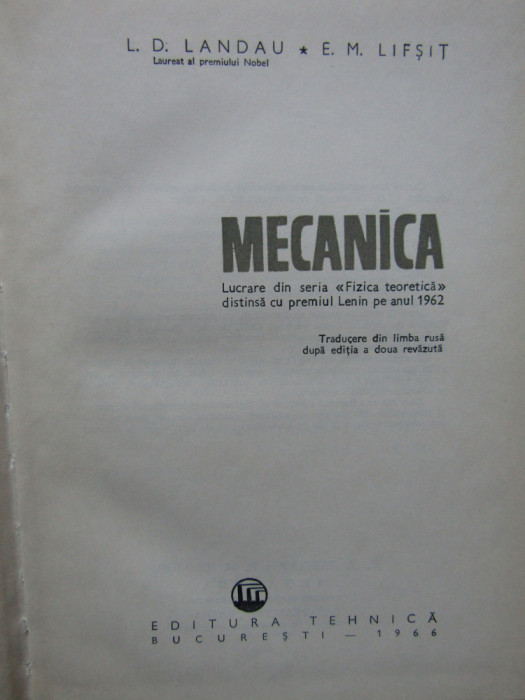 L. D. Landau, E. M. Lifșit - Mecanica