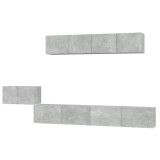 Cumpara ieftin Set dulap TV, 5 piese, gri beton, lemn prelucrat
