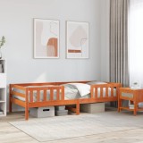VidaXL Pat de zi fără saltea, maro ceruit, 90x200 cm, lemn masiv pin