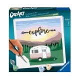 Cumpara ieftin Set pictura pe numere pentru adulti Ravensburger CreArt - Rulota Explore