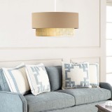 Lampa suspendata Loughborough 1 x E27 max 20W 70 cm alb bej galben [lux.pro] HausGarden Leisure