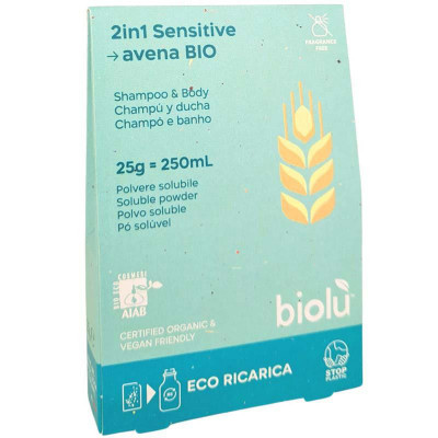 Gel de Dus - Sampon Sensitive Eco Pudra 25 grame Eco-Refill Biolu foto