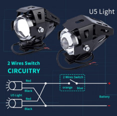 Set proiectoare LED moto/scuter/atv 125W foto