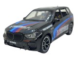Macheta metal BMW X5 deschide usi capota portbagaj negru cu sunet, lumini, resort, scara 1:24