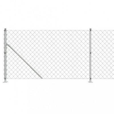 Gard plasa de sarma cu bordura, argintiu, 1x25 m GartenMobel Dekor foto