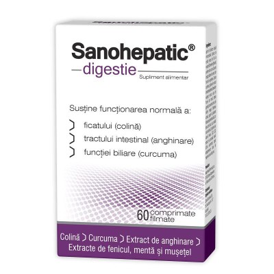 Sanohepatic Digestie 60 comprimate Filmate Zdrovit foto