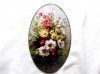 Tablou cu buchet de flori de camp, tablou oval pe lemn 40621