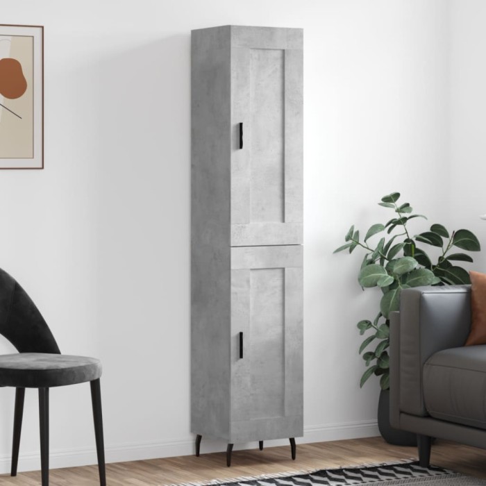 vidaXL Dulap &icirc;nalt, gri beton, 34,5x34x180 cm, lemn prelucrat 3200469